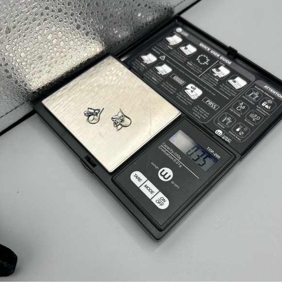 Butterfly Dangle Earrings Silver Tone Magnetic - Picture 7 of 8